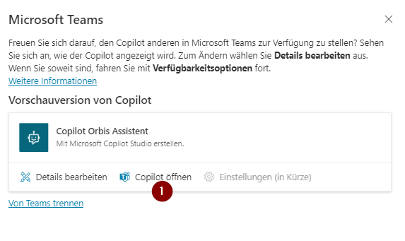 Copilot in Microsoft Teams öffnen