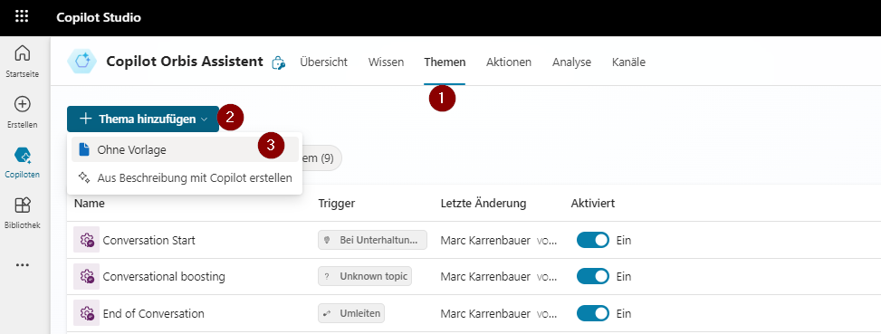 Erstellung Flow im Copilot Studio